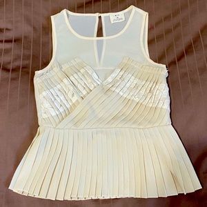 Pins and Needles Sleeveless Pleated Lace Peplum Top